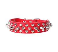 TPIONEER Punk Style PU Leather Dog Collar, Adjustable Spiked Rivet Studded Collar for Small Dogs and Cats, Anti-Bite Design