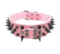 TPIONEER Sharp Spiked Studded Leather Dog Collars Pitbull Bulldog Big Hunting Dog Anti-biting collar Adjustable for Dogs Boxer Puppy