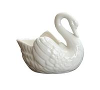 TPIONEER White Pink Blue Swan Ceramic Ornaments Decoration Desktop Storage Box Tealight Candles Holder Flower Pot Home Decor Furnishings