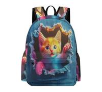 TPISLI 11.6 Inch Laptop Backpack Kids Cat Print Backpack Boys Girls Age 7-12 Trendy Lightweight Animal Kitten Motif Rucksack for Classroom Travel Birthday Gift Books Gear