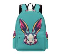 TPISLI 11.6 Inch Laptop Backpack Students Animal Bunny Print Backpack Boys Girls 9-15 Years, Lightweight Stylish Rabbit Motif Daypack for Spring Outing Travel Outdoor Gift