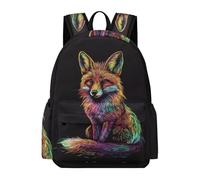TPISLI 11.6 Inch Laptop Backpack Students Fox Motif Backpack Boys Girls 9-15 Years, Lightweight Stylish Animal Print Daypack for Spring Outing Travel Outdoor Gift
