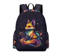 TPISLI 11.6 Inch Laptop School Bag Students Fox Illustration Bookbag Boys Girls Primary Secondary School Years 5-9, Fashion Style Animal Pattern Daypack for Outdoor Use Birthday Gift