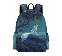 TPISLI 11.6 Inch Laptop School Bag Students Fox Pattern Bookbag Boys Girls Primary Secondary School Years 5-9, Fashion Style Animal Moon Daypack for Outdoor Use Birthday Gift