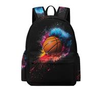 TPISLI 13.3 Inch Laptop Backpack Teens Basket-Ball Backpack Boys Girls Primary School Years 3-6, Cool Durable Basketball Motif Back pack for School Trips Holiday Gift
