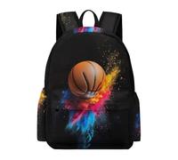 TPISLI 13.3 Inch Laptop Backpack Teens Basket-Ball Design Back pack for Boys Girls Primary School Age 7-11, Fashion Style Basketball School Bag for Spring Outing Travel New Term Gift