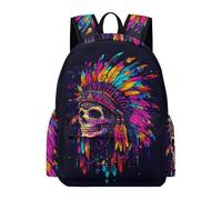 TPISLI 13.3 Inch Laptop Backpack Teens Colourful Skeleton Backpack Boys Girls Primary School Years 3-6, Cool Durable Skull Print Back pack for School Trips Holiday Gift