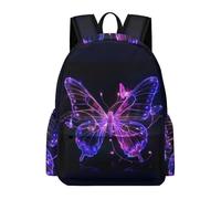 TPISLI 14 Inch Laptop Backpack Children Butterfly Bookbag for Boys Girls 10-16 Years, Large Capacity Colourful 3D Print Daypack for Weekend Trips Back to School Gift