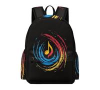 TPISLI 14 Inch Laptop Backpack Kids Music Lover School Bag Boys Girls Year 5-9 Primary Secondary, Stylish Durable Musical Symbols School Bag for Autumn Trip Travel Holiday Gift