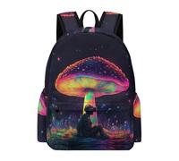 TPISLI 14 Inch Laptop Backpack Students Mushroom Back pack for Boys Girls School Years 5-9, Lightweight Durable Plant Theme Bookbag for Daily Travel School Season Gift