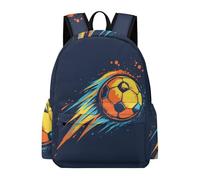 TPISLI 14 Inch Laptop Backpack Teens Football Print Back pack for Boys Girls Ages 8-14, Modern Durable Soccer Lover Backpack for Outdoor Use School Season Gift Roomy Book Bag