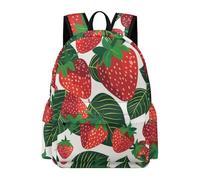 TPISLI 14 Inch Laptop Backpack Teens Strawberry Back pack for Boys Girls Ages 8-14, Modern Durable Fruit Print Backpack for Outdoor Use School Season Gift Roomy Book Bag