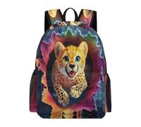 TPISLI 15.6 Inch Laptop Backpack Boys Leopard Print Back pack Girls Cheetah Animal Back pack Year 5-9 Primary Secondary, Large Capacity for Weekend Trips New Term Gift