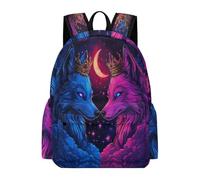 TPISLI 15.6 Inch Laptop Backpack Kids Wolf Design School Backpack for Boys Girls Age 7-12, Modern Durable Wolve Print School Bag for Outdoor Travel Outdoor Gift