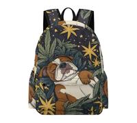 TPISLI 15.6 Inch Laptop Backpack Students Bulldog Puppy Pattern Fashion Backpack for Boys Girls Secondary School Age 11-16, Modern Durable Animal Dog School Bag for Weekend Trips Birthday Gift