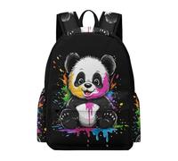 TPISLI 16.5 Inch Rucksack Children Panda Illustration Bookbag Boys Girls Ages 8-14 Modern Durable Animal Design Fashion School Bag for Daily Travel School Season Gift Roomy Book Bag