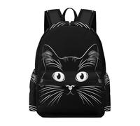 TPISLI 16.5 Inch Rucksack Kids Black Cat Kitten Fashion Backpack for Boys Girls Lower Secondary Years, Everyday Durable Cat Design Fashion School Bag for School Trips New Term Gift