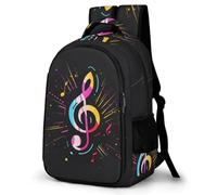 TPISLI 16inch Kids Backpack Musical Notes Lightweight Elementary School Bag Kindergarten Bookbag Casual Music Symbols Daypack Children Backpack for Girls Boys
