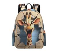 TPISLI 3D Print Giraffe Bookbag Children Year 5 Animal Rucksack Boys Age 16 Modern Trendy 15.6 Inch Laptop School Backpack Primary School Travel Daily Use Travel Use