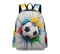 TPISLI 3D Soccer Design Backpack Boys Girls Teens Age 10-15 School Bag Football Rucksack for Secondary Students, Cool 14 Inch Laptop Bag for Spring Outing and Daily Classes