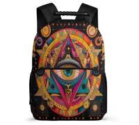 TPISLI Abstract Art Eyes School Backpack for Boys Girls 7-11 Year Olds Evil Eye Rucksack for Kids Primary Classes, Padded Back Sturdy Handle Daily Essentials