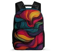 TPISLI Abstract Art Rucksack for Girls Boys 6-11 Years, Colourful Bookbag for Children, Durable Backpack, 1680D Fabric, Primary Classes, Daily Essentials