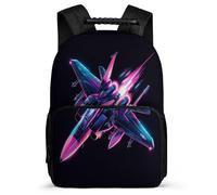 TPISLI Aeroplane Design Daypack for Children Primary Age 6-11 Fighter Print Bookbag for Boys Girls School Years 1-4, Side Pockets Durable Back to School Gift