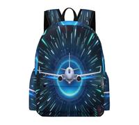 TPISLI Aeroplane Motif Backpack Kids Age 10-14 Aeroplane Book Bag Teens Year 9 Lightweight Durable 11.6 Inch Laptop Daypack Junior School Hiking Day Trips Travel Use