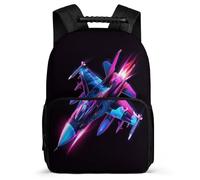 TPISLI Aeroplane Print Daypack for Children Age 7-12 Fighter Motif Rucksack for Kids and Teens Primary School, Side Pockets 1680D Fabric Back to School Gift