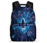 TPISLI Aeroplane Print Rucksack for Boys Girls 7-11 Year Olds Passenger Aircraft Daypack for Boys Girls School Years 1-4, Adjustable Straps Padded Back Short Trips
