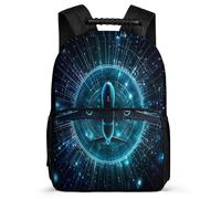 TPISLI Aeroplane Print School Backpack for Students Junior School Aeroplane Daypack 7-11 Year Olds Boys Girls, Soft Felt Details Durable Travel Daily Use