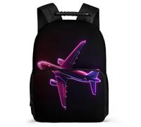 TPISLI Aeroplane Print School Backpack Primary Classes for Girls Primary Age 6-11 Passenger Aircraft Daypack Kids and Teens, Adjustable Straps Sturdy Handle School Travel
