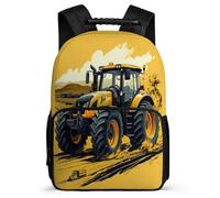 TPISLI Agricultural Tractor Backpack for Kids and Teens Primary School Car Print Rucksack 6-11 Years Boys Girls, Adjustable Straps Side Pockets Back to School Gift