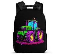 TPISLI Agricultural Tractor Daypack for Students Age 5-10 Car Print Daypack for Children Primary Classes, Sturdy Handle Soft Felt Details Back to School Gift