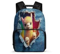TPISLI Alpaca 3D Motif Backpack for Boys Girls School Years 1-4 Animal Daypack Age 5-10 Kids and Teens, Durable Adjustable Straps Back to School Gift