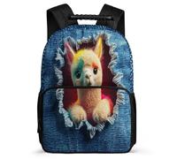 TPISLI Alpaca Illustration Backpack for Girls Primary Age 6-11 Animal Design Daypack for Children School Years 1-4, Soft Felt Details Adjustable Straps Back to School Gift