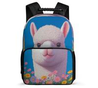 TPISLI Alpaca Motif School Backpack for Girls Junior School Animal Pattern Rucksack 6-11 Years Kids and Teens, Soft Felt Details Sturdy Handle Daily Essentials