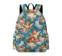 TPISLI Angels Backpack Boys Girls Primary to Secondary School Bag Flowers Rucksack for Secondary Students, Lightweight Book Bag for Day Trips and Birthday Gift