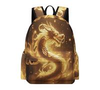 TPISLI Art Chinese Dragon Rucksack Students Ages 12-16 Dragon Book Bag Boys Year 7-9 Modern Durable Autumn Trip School Bag Secondary School Outdoor Travel Everyday Use