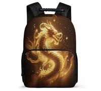 TPISLI Art Chinese Dragon School Backpack Primary Classes for Kids and Teens 7-11 Year Olds Dragon Rucksack Girls, Side Pockets Lightweight Travel Daily Use