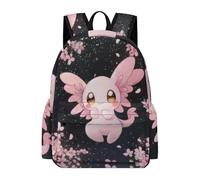 TPISLI Axolotl Bookbag Students Year 4 Pink Salamander Book Bag Boys 10-14 Year Olds Trendy Modern 11.6 Inch Laptop Daypack School Years 7-10 Travel Use Everyday Use