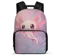 TPISLI Axolotl Motif School Bag for Boys Primary School Salamander Daypack Primary Age 6-11 Boys Girls, 1680D Fabric Adjustable Straps Outdoor Day Trips