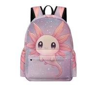 TPISLI Axolotl Pattern Bookbag Girls Age 11 Salamander Daypack Kids Age 14 Modern Trendy 11.6 Inch Laptop Daypack School Years 7-10 Travel Use Daily Carry