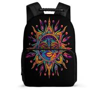 TPISLI Back Pack Bohemian Sun Bag for Girls 9-16 Years Rucksack Sun God Backpack 7-10 Year Bookbag Elementary Secondary Schoolbag Kids Business Bookbag Daypack