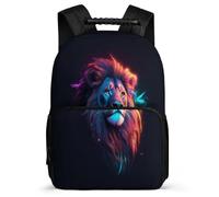 TPISLI Back Pack Boys Lion School Bag Girls, Cute Schoolbag Lions Animal King Rucksack for Primary Kid School Travel, Lightweight Kids Backpack