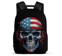 TPISLI Back Pack Boys Skeleton American Flag School Bag Girls, Cute Schoolbag Skull Rucksack for Primary Kid School Travel, Lightweight Kids Backpack
