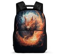 TPISLI Back Pack Fox Print School Bags for Kids Children 8-16 Year Large Casual Daypack Bookbag Animal Theme Rucksack Elementary Schoolbags for Boy Girl
