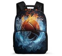 TPISLI Back Pack Ice And Fire Basketball Bag for Girls 9-16 Years Rucksack Basketball Backpack 7-10 Year Bookbag Elementary Secondary Schoolbag Kids Business Bookbag Daypack