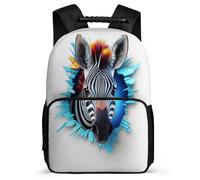 TPISLI Back Pack Zebra School Bag for Girls And Boys, Cute Schoolbag 3D Animal Rucksack for Primary Kid School Travel, Lightweight Kids Backpack