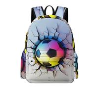 TPISLI Backpack 3D Pattern Soccer for Boys Girls Year 5-9 School Bag Football Daypack for School Travel, Modern Outdoor Rucksack for Autumn Trip and Study Days and Weekend Day Trips